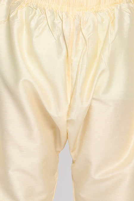 Vastramay Multicolor-Base-Mustard And Cream Baap Beta Kurta Set